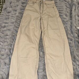 Glassons High-Waist Wide Leg Cream Jeans